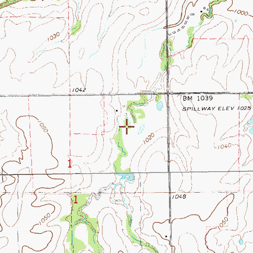 Topographic Map of Upper Red Rock Creek Site 40 Dam, OK