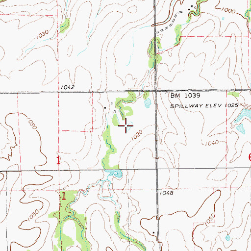 Topographic Map of Upper Red Rock Creek Site 40 Reservoir, OK
