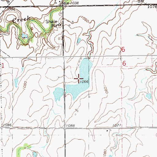 Topographic Map of Upper Red Rock Creek Site 34 Reservoir, OK