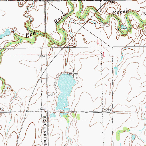 Topographic Map of Upper Red Rock Creek Site 33 Dam, OK