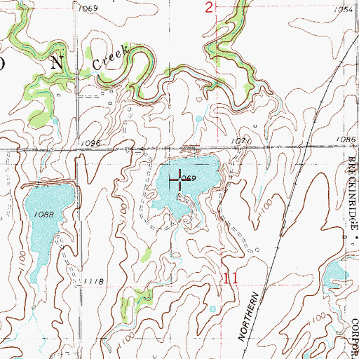 Topographic Map of Upper Red Rock Creek Site 32 Reservoir, OK