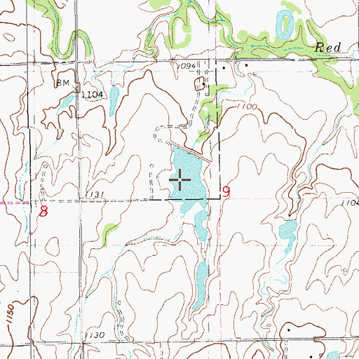 Topographic Map of Upper Red Rock Creek Site 30 Reservoir, OK
