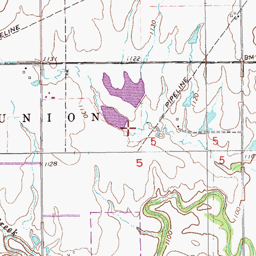 Topographic Map of Upper Red Rock Creek Site 27 Dam, OK