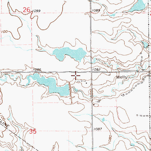 Topographic Map of Upper Red Rock Creek Site 25 Dam, OK