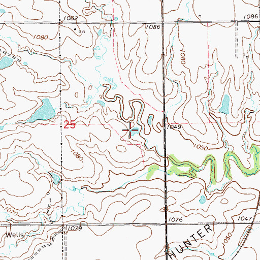 Topographic Map of Upper Red Rock Creek Site 24 Reservoir, OK