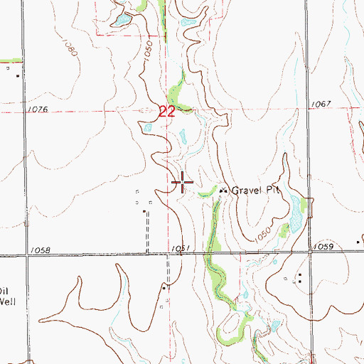 Topographic Map of Upper Red Rock Creek Site 22 Dam, OK