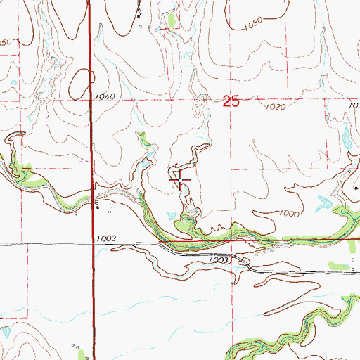 Topographic Map of Upper Red Rock Creek Site 20 Reservoir, OK