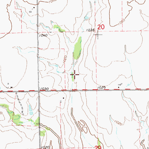 Topographic Map of Upper Red Rock Creek Site 18 Reservoir, OK