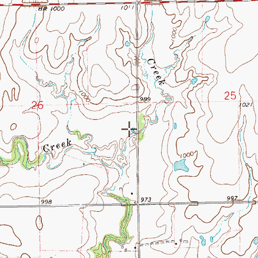 Topographic Map of Upper Red Rock Creek Site 14 Reservoir, OK
