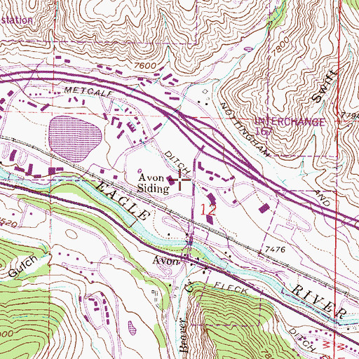 Topographic Map of Metcalf Ditch, CO