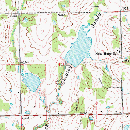 Topographic Map of Chigley Sandy Creek Site 4 Dam, OK