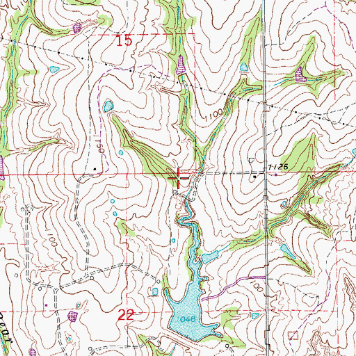 Topographic Map of Bear Hybarger Site 12 Dam, OK