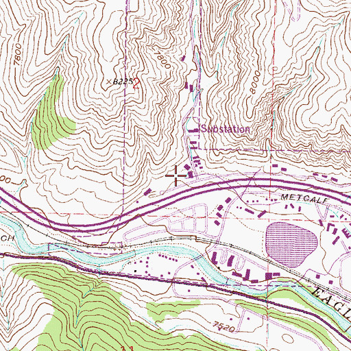 Topographic Map of Metcalf Creek, CO