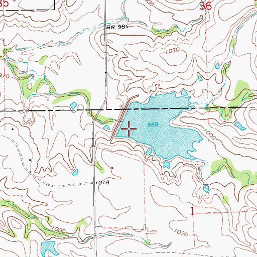 Topographic Map of Peavine Creek Site 4 Reservoir, OK