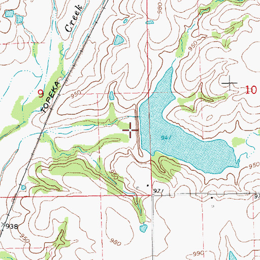 Topographic Map of Peavine Creek Site 3 Reservoir, OK