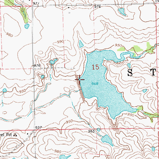 Topographic Map of Peavine Creek Site 2 Reservoir, OK