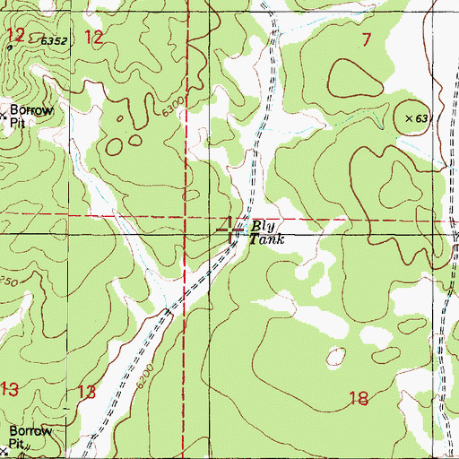 Topographic Map of Bly Tank, AZ