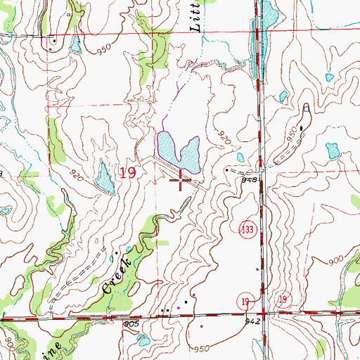 Topographic Map of Peavine Creek Site 7 Dam, OK