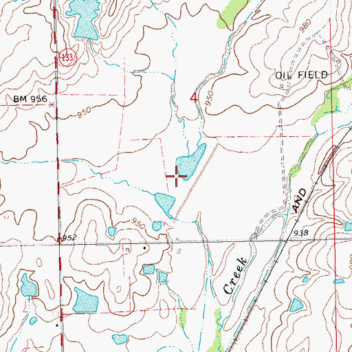 Topographic Map of Peavine Creek Site 6 Reservoir, OK