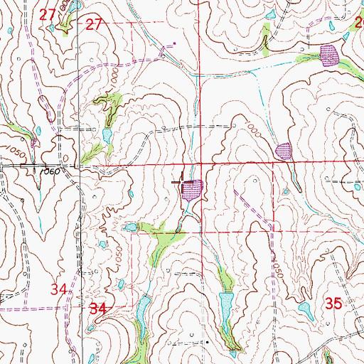 Topographic Map of Maysville Laterals Site H9c Reservoir, OK