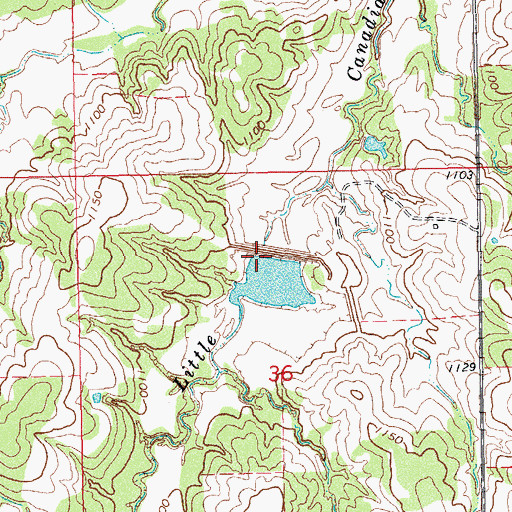 Topographic Map of Sandy Creek Site 14 Dam, OK