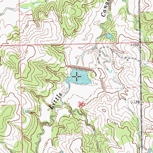 Topographic Map of Sandy Creek Site 14 Reservoir, OK