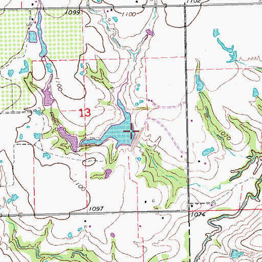 Topographic Map of Sandy Creek Site 28 Dam, OK