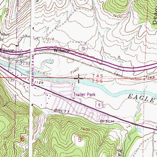 Topographic Map of Tames Creek, CO
