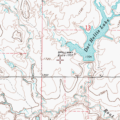 Topographic Map of Hollis 118 Dam, OK
