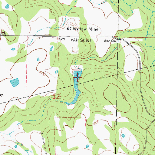Topographic Map of Robert Mitchell Lake Dam, OK