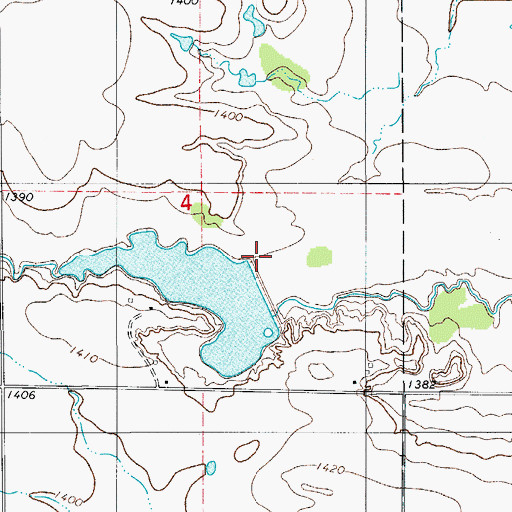 Topographic Map of Rainy Mountain Creek Site 38 Dam, OK