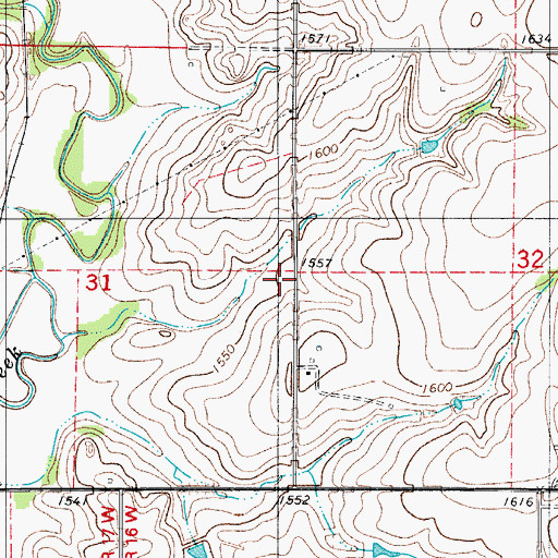 Topographic Map of Rainy Mountain Creek Site 35 Dam, OK