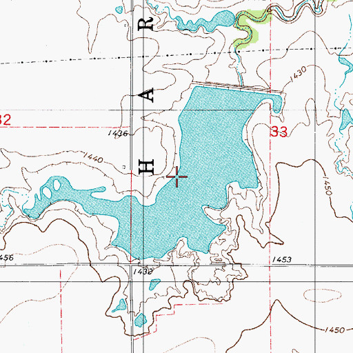 Topographic Map of Rainy Mountain Creek Site 29a Reservoir, OK