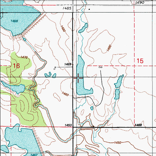 Topographic Map of Rainy Mountain Creek Site 24 Reservoir, OK