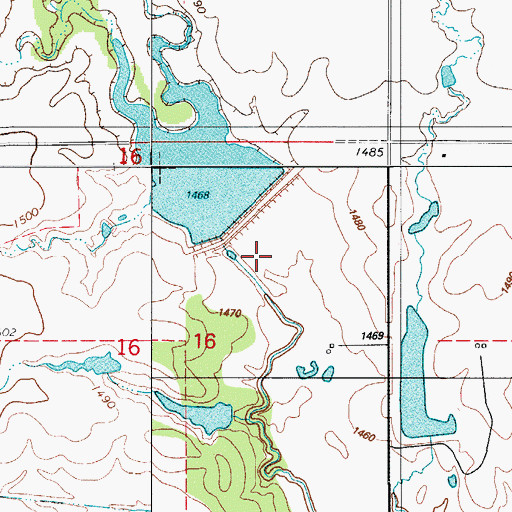 Topographic Map of Rainy Mountain Creek Site 23 Dam, OK