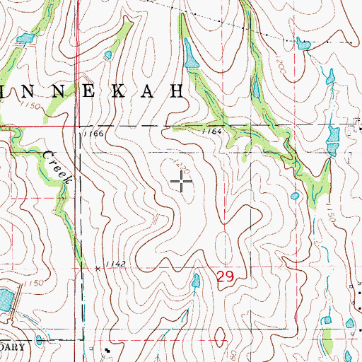 Topographic Map of Rainy Mountain Creek Site 20 Reservoir, OK