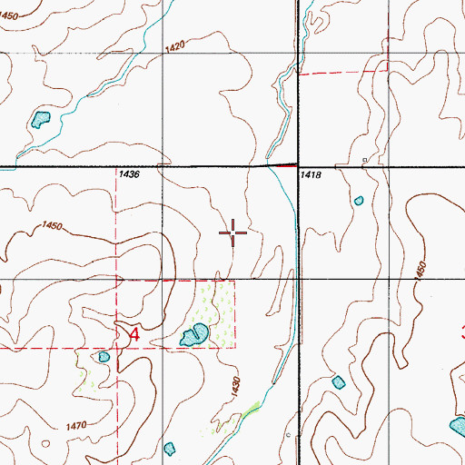 Topographic Map of Rainy Mountain Creek Site 17 Reservoir, OK