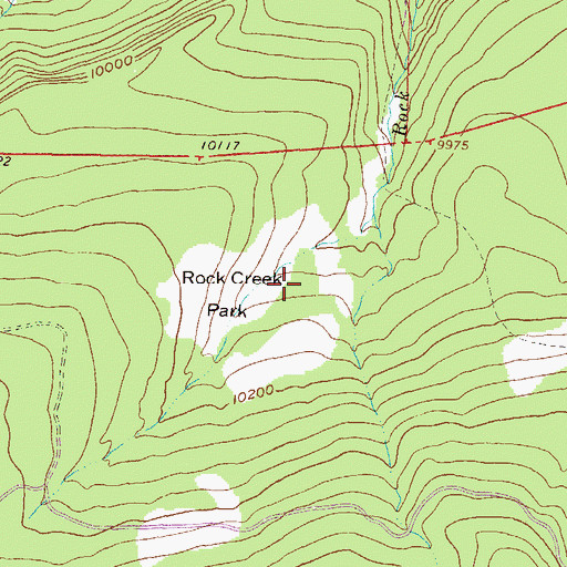 Topographic Map of Rock Creek Park, CO