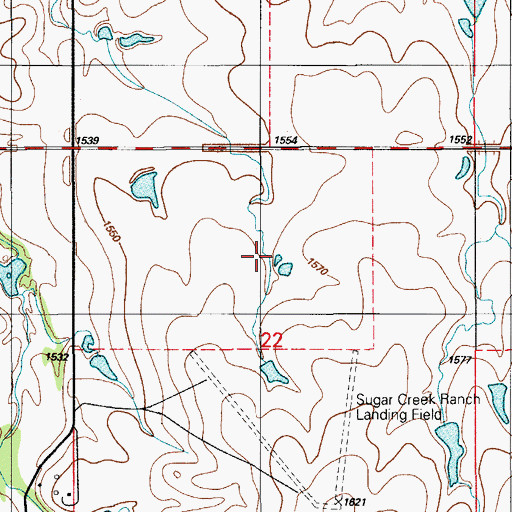Topographic Map of Rainy Mountain Creek Site 10 Dam, OK