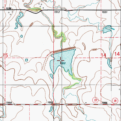 Topographic Map of Rainy Mountain Creek Site 9 Reservoir, OK