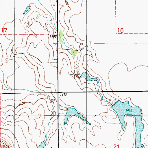 Topographic Map of Rainy Mountain Creek Site 6 Dam, OK