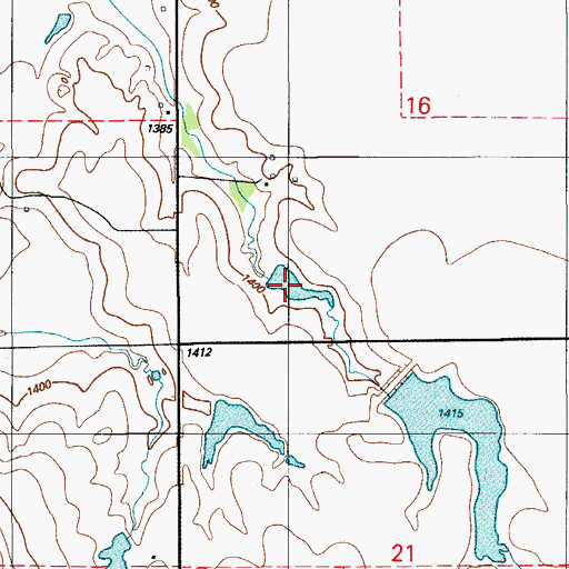Topographic Map of Rainy Mountain Creek Site 6 Reservoir, OK