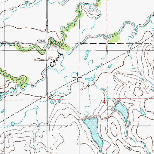 Topographic Map of Rainy Mountain Creek Site 5 Dam, OK