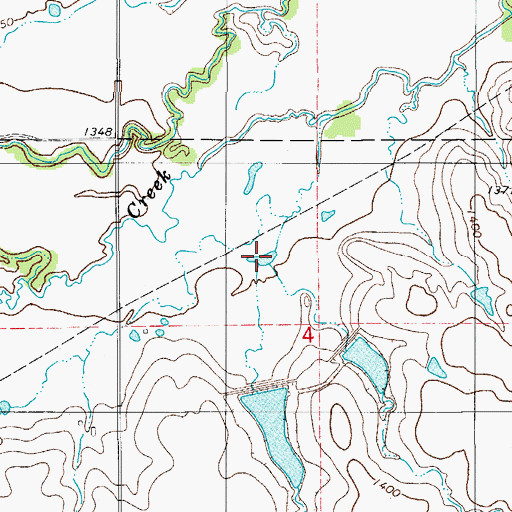 Topographic Map of Rainy Mountain Creek Site 5 Reservoir, OK