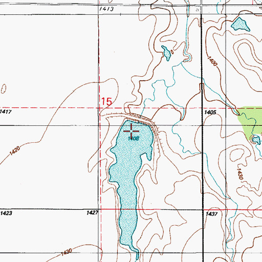 Topographic Map of Rainy Mountain Creek Site 4 Dam, OK