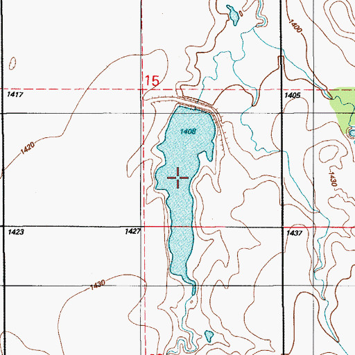 Topographic Map of Rainy Mountain Creek Site 4 Reservoir, OK