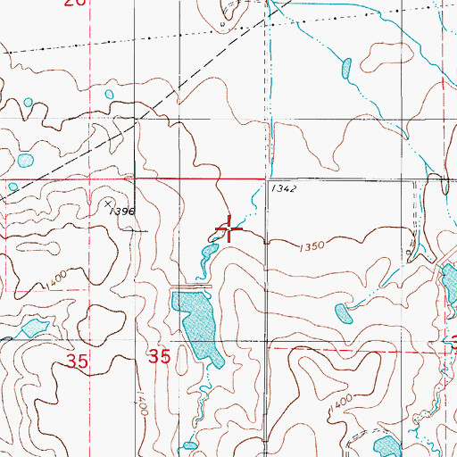 Topographic Map of Rainy Mountain Creek Site 3 Dam, OK
