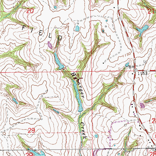 Topographic Map of Bear Hybarger Site 3a Reservoir, OK
