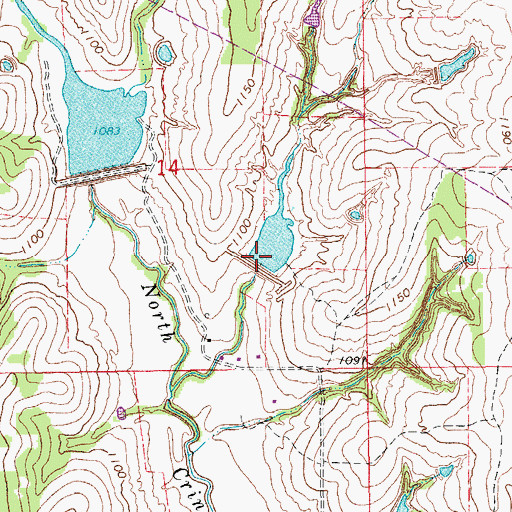 Topographic Map of Criner Creek Site 3 Dam, OK