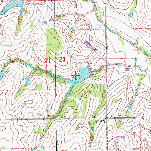 Topographic Map of Criner Creek Site 6 Dam, OK